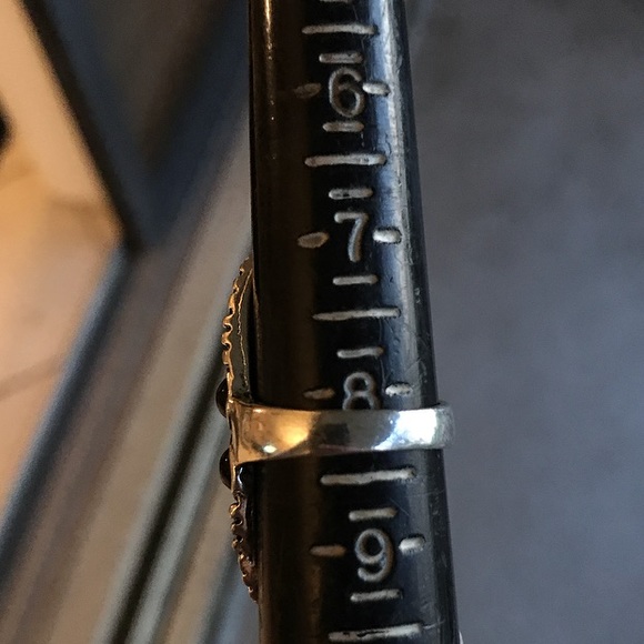 Silver plated boho faux onyx ring size 8 - Picture 5 of 8